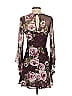 Blue Rain Floral Burgundy Cocktail Dress Size S - photo 3