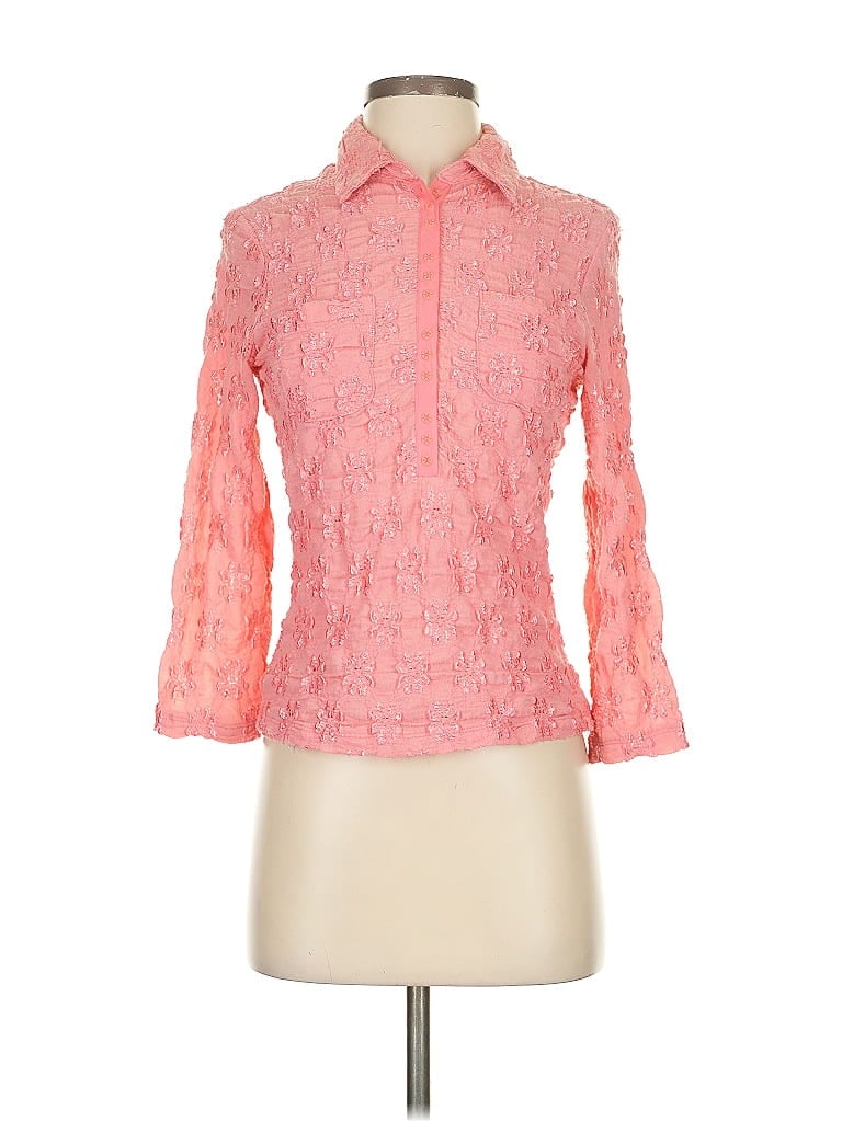 Pre-owned Inc International Concepts 3/4 Sleeve Blouse In Pink
