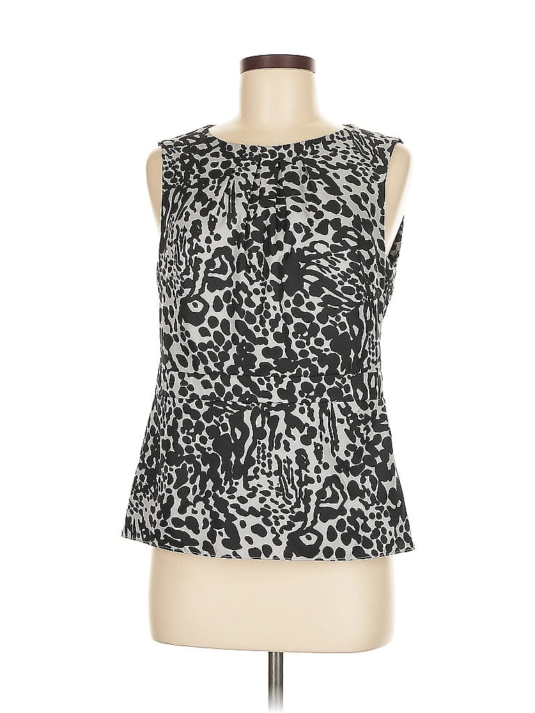 Ann Taylor Factory 100% Polyester Silver Sleeveless Blouse Size 8 - photo 1