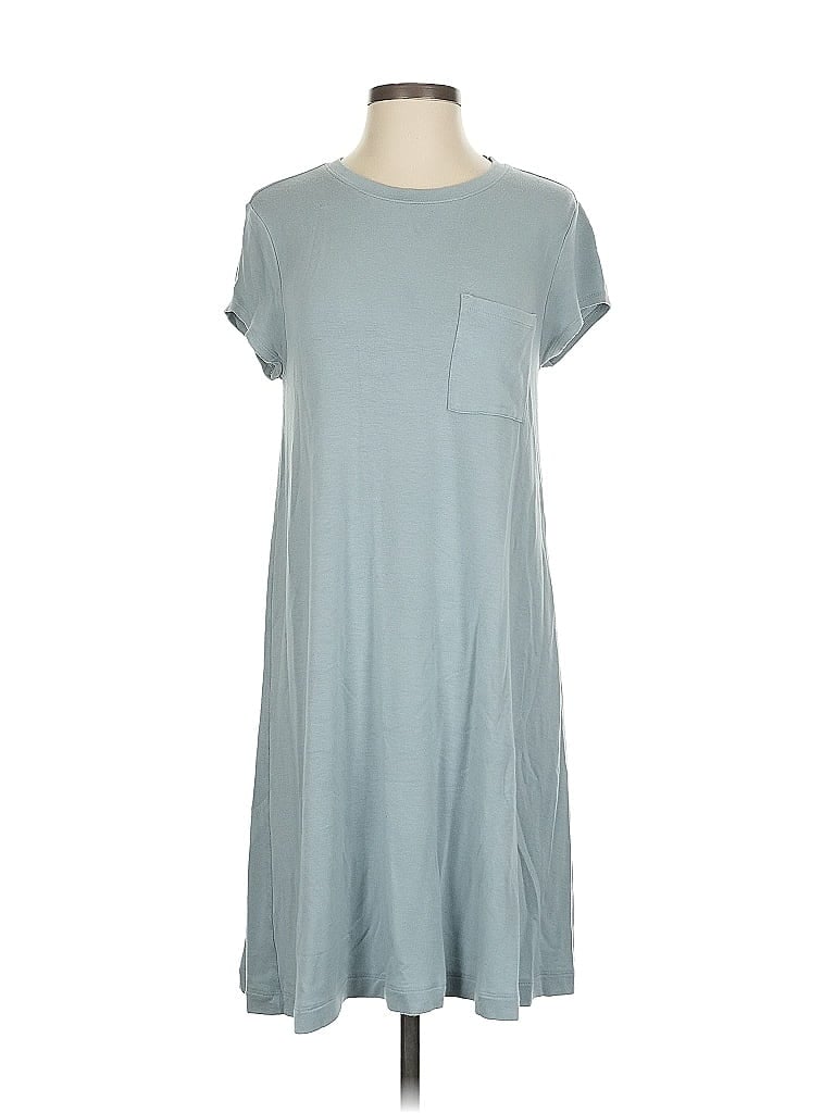 Lou & Grey Solid Gray Casual Dress Size S - photo 1
