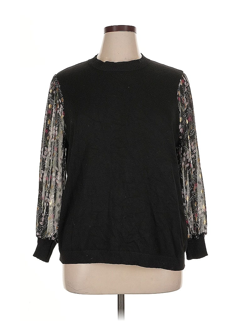 Pre-owned 89th & Madison 3/4 Sleeve T-shirt In Black