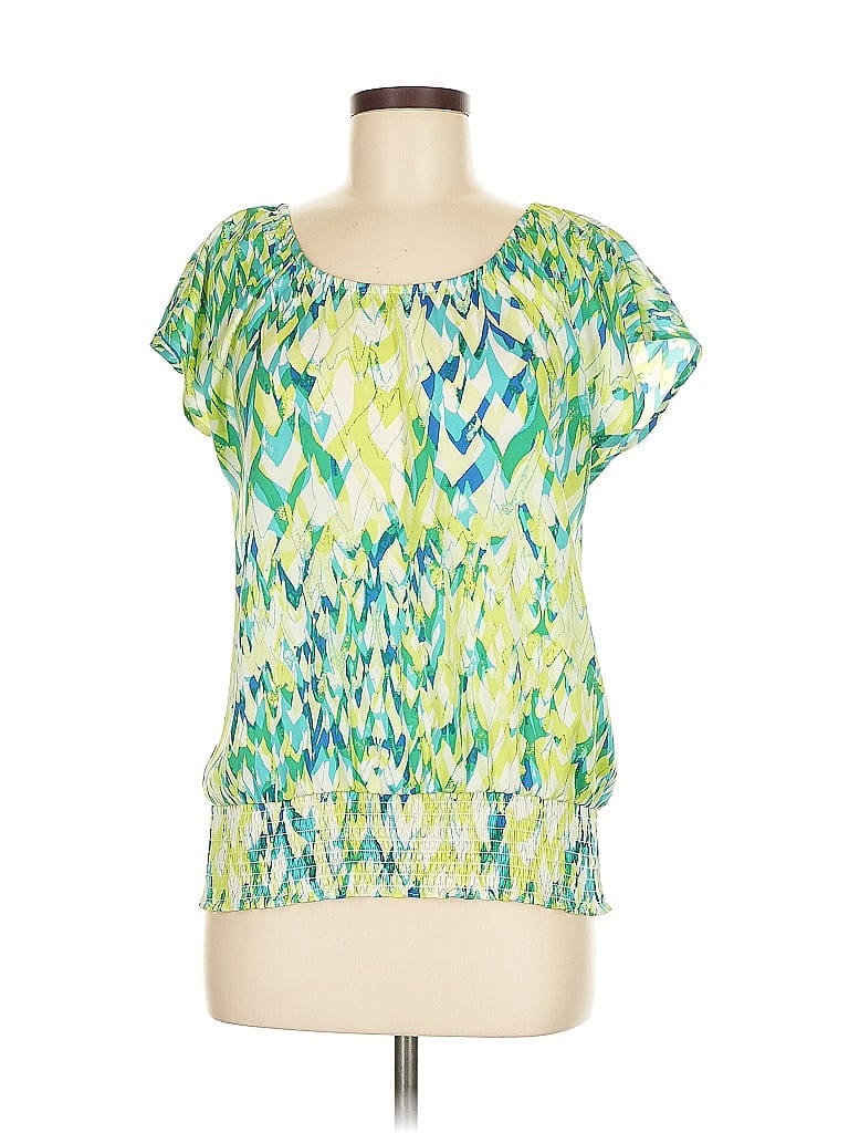 Ann Taylor Factory 100% Polyester Green Short Sleeve Blouse Size M - photo 1