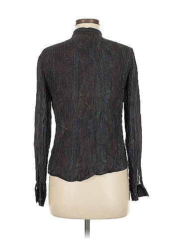 Theory Long Sleeve Silk Top (view 2)