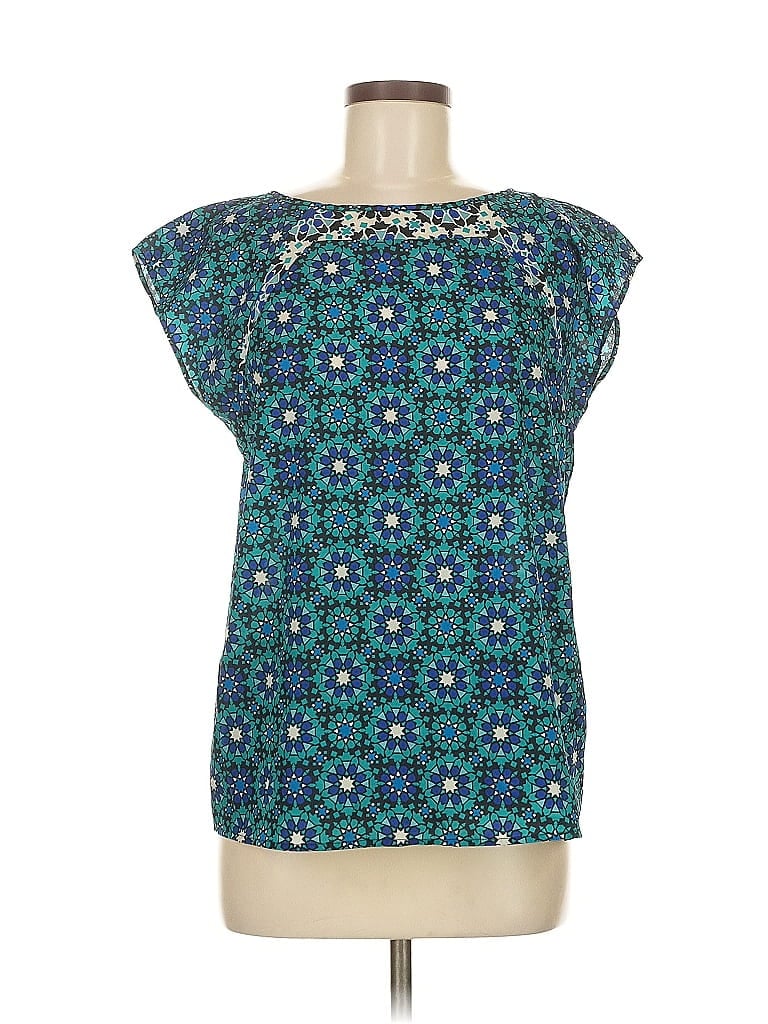 Pre-owned The Limited Short Sleeve Blouse In Blue