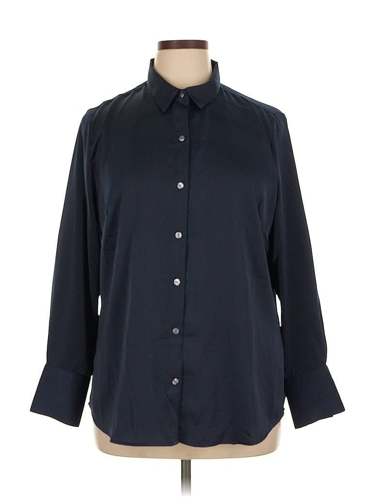 Pre-owned Banana Republic Factory Store 3/4 Sleeve Button Down Shirt In Blue