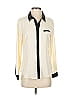 Allegra K 100% Polyester Color Block Ivory Long Sleeve Blouse Size XS - photo 1