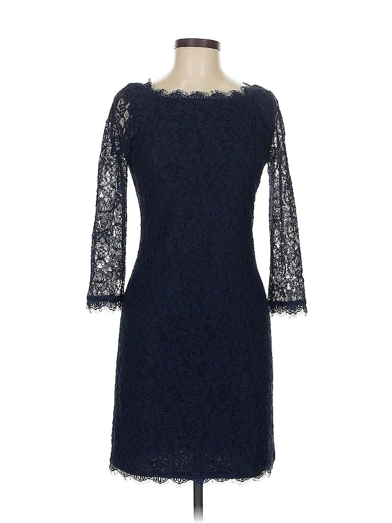 Diane von Furstenberg Blue Cocktail Dress Size 6 - photo 1