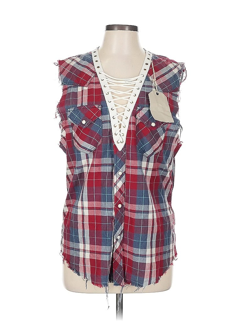 Pre-owned Furst Of A Kind Sleeveless Blouse In Burgundy