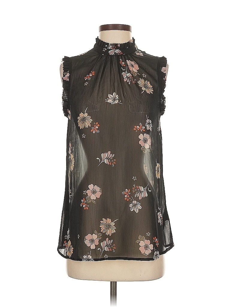 Pre-owned Who What Wear Sleeveless Blouse In Brown