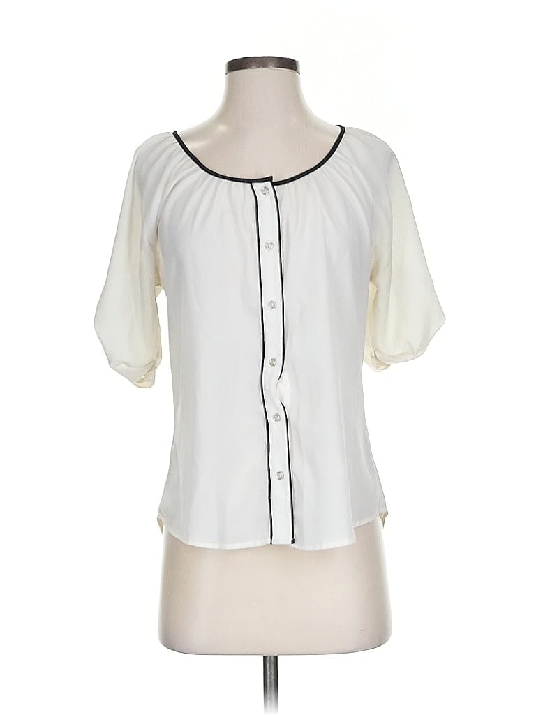 Pre-owned Express Short Sleeve Blouse In White