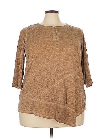 LOGO by Lori Goldstein 3/4 Sleeve Top (view 1)