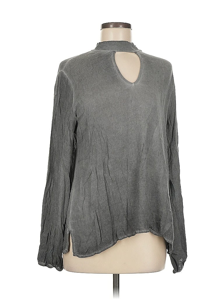 Pre-owned Vintage Havana Long Sleeve Blouse In Gray