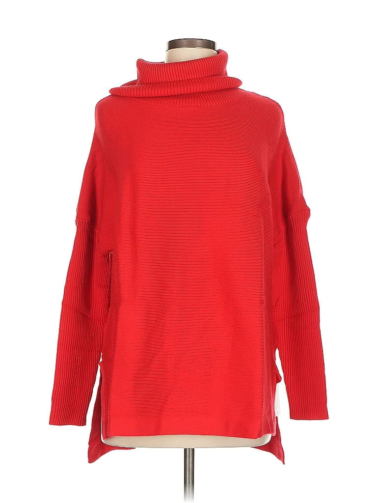 Pre-owned Lillusory 3/4 Sleeve Turtleneck In Red