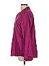 Chico's 100% Cotton Burgundy 3/4 Sleeve Button-Down Shirt Size Lg (2) - photo 4