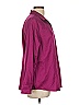 Chico's 100% Cotton Burgundy 3/4 Sleeve Button-Down Shirt Size Lg (2) - photo 3