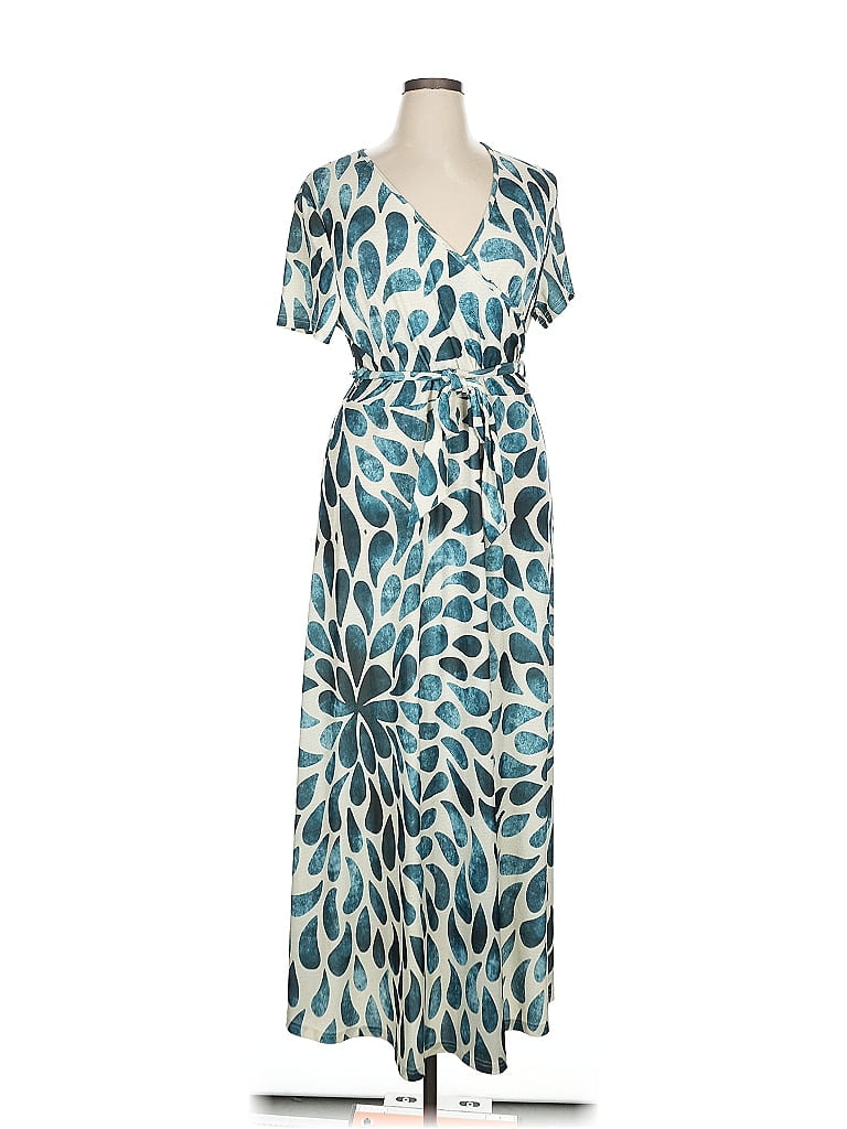 Lily by Firmiana Women’s Short Sleeve Maxi Dress Women’s Apparel Brown Geometric Print