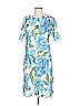Nina Leonard 100% Polyester Print Blue Casual Dress Size L - photo 1