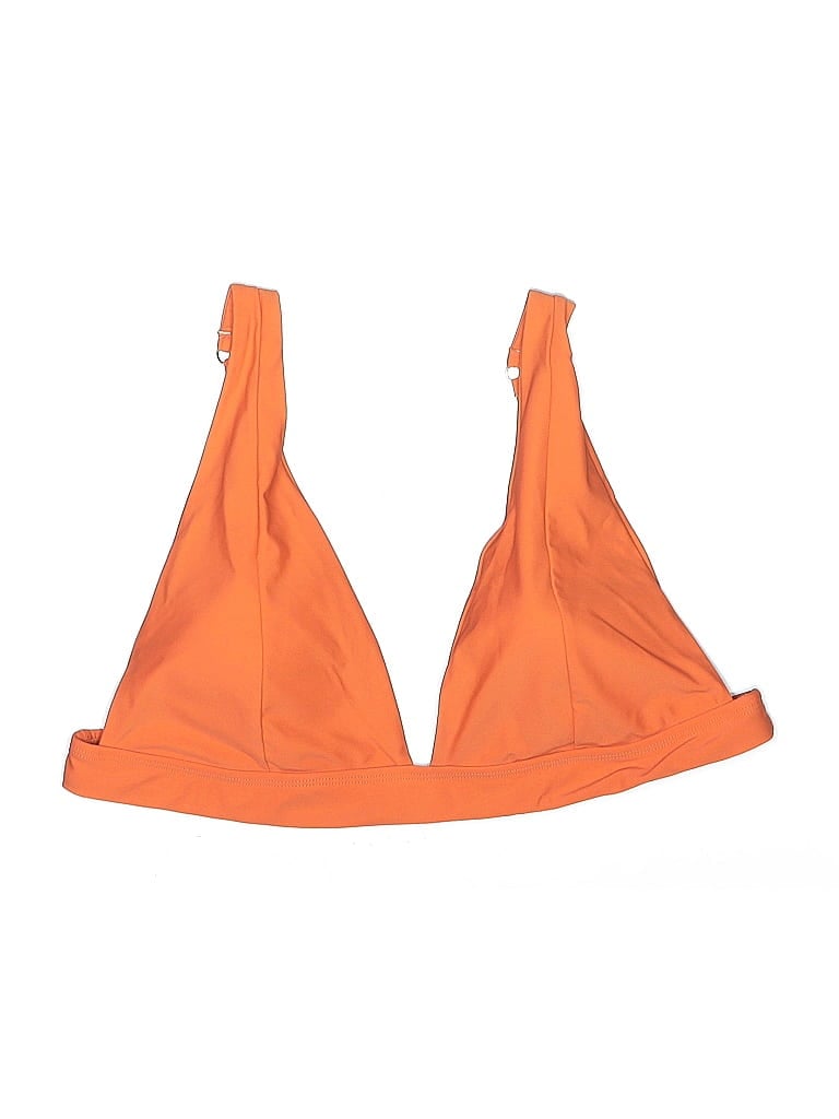 Pre-owned Unbranded Swimsuit Top Orange Solid Pattern Swimwear