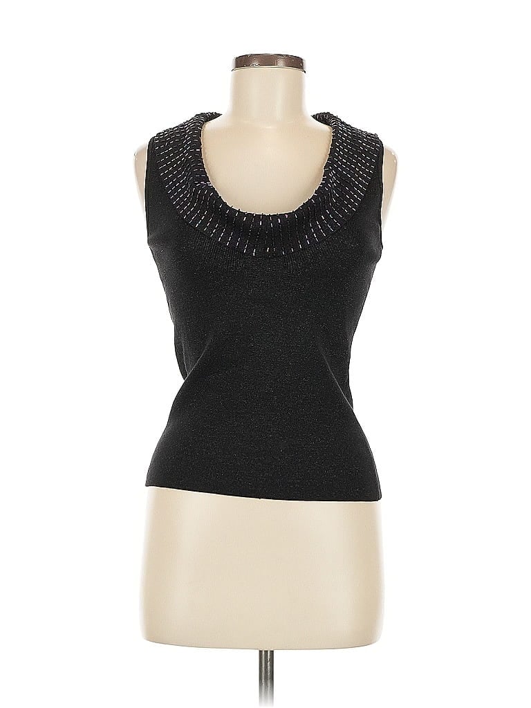 Cache Black Sleeveless Silk Top Size M - photo 1