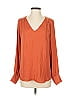 Parisa 100% Polyester Orange Long Sleeve Blouse Size S - photo 1