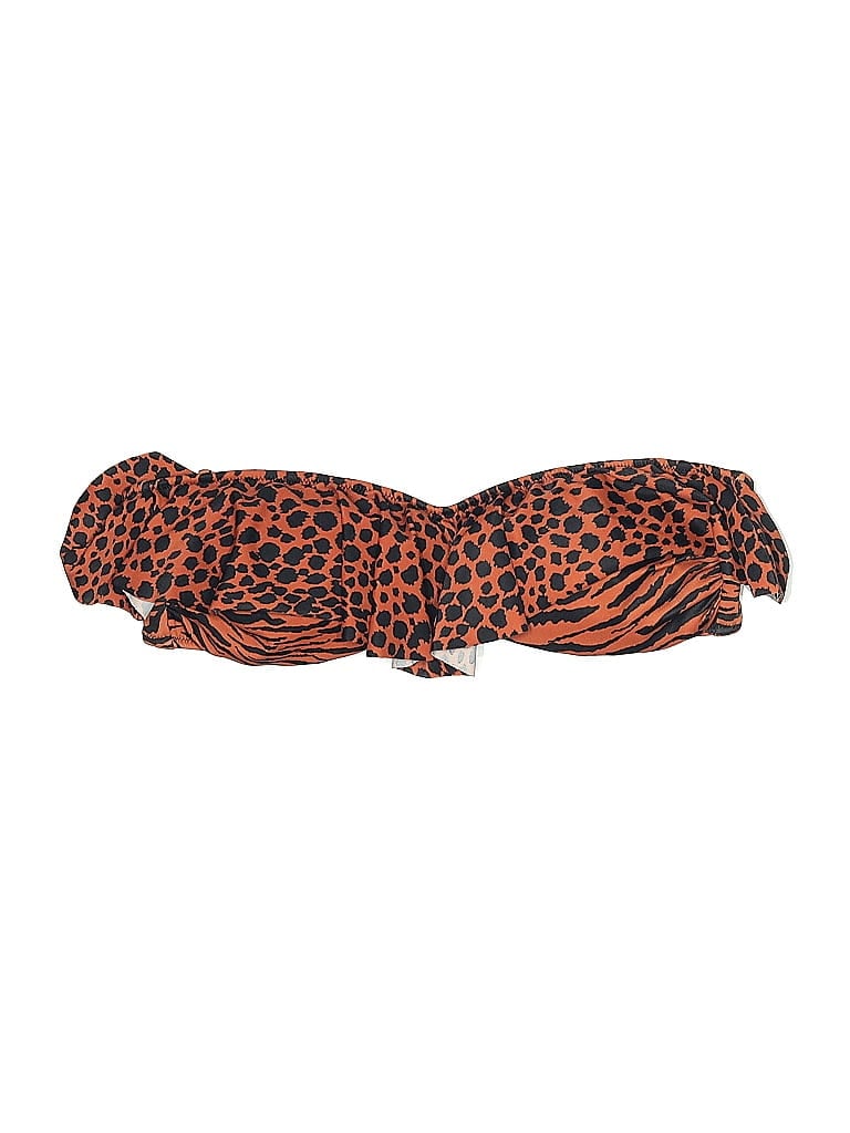 Pre-owned Victoria's Secret Swimsuit Top Orange Animal Print Pattern Swimwear
