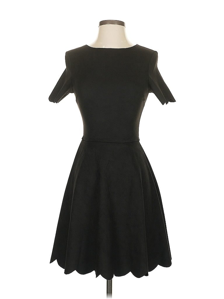 Aqua Solid Black Cocktail Dress Size S - photo 1