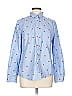 J.Crew Factory Store 100% Cotton Hearts Blue Long Sleeve Button-Down Shirt Size L - photo 1