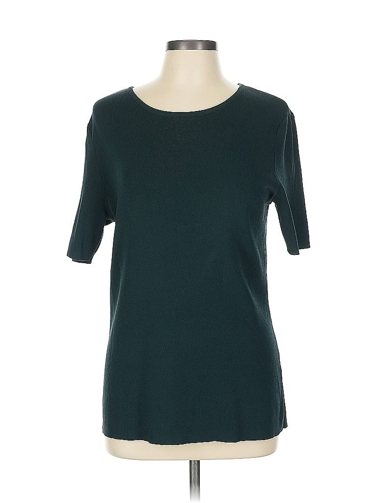 Tahari by ASL Teal 3/4 Sleeve T-Shirt Size L - photo 1