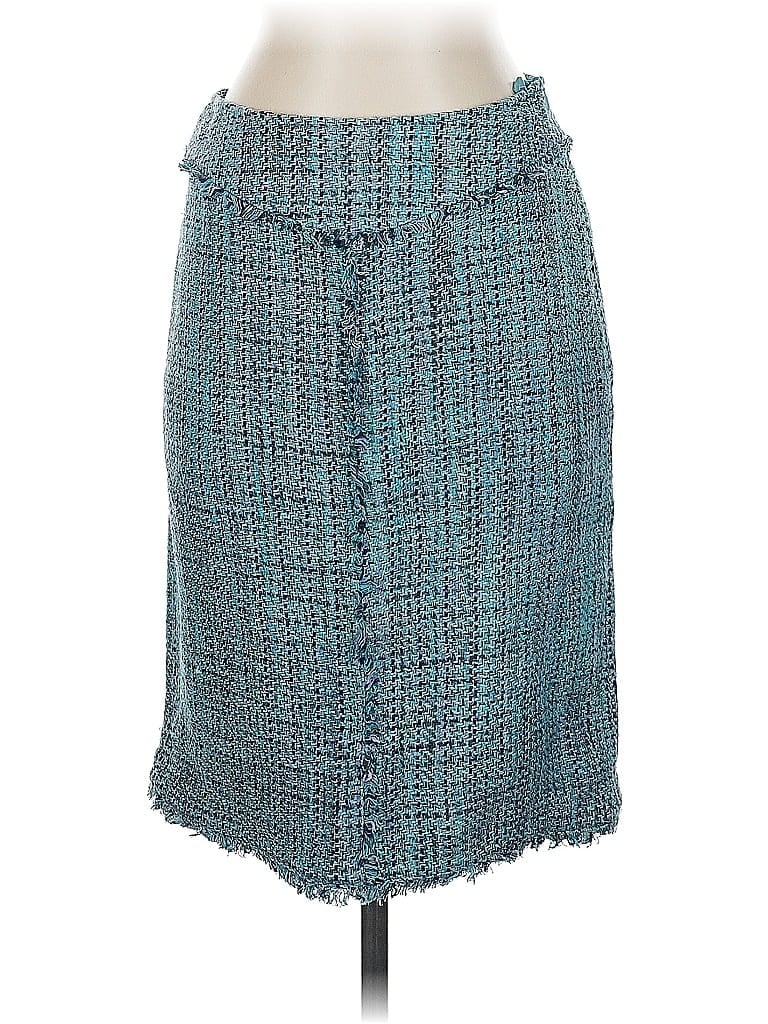 Pre-owned Doncaster Collection Silk Skirt In Blue