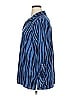IMAN Stripes Blue Long Sleeve Blouse Size XL - photo 4