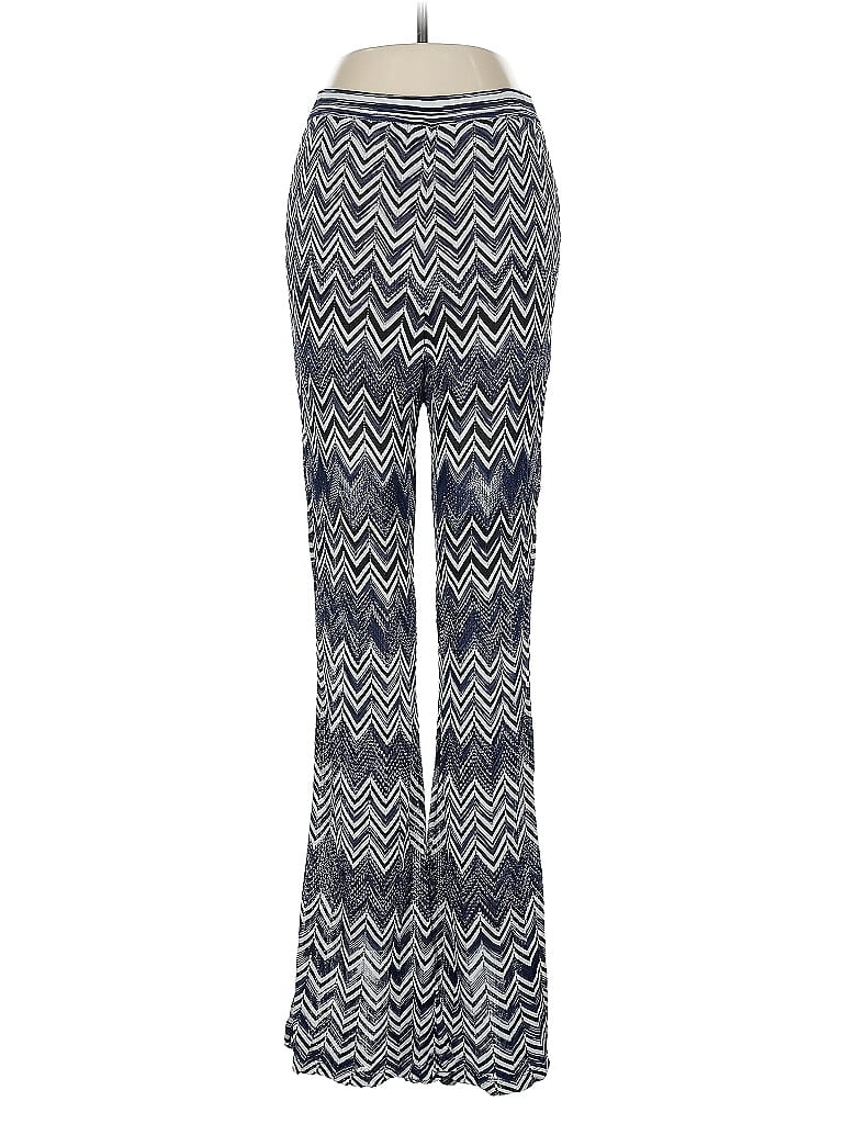 Calypso St. Barth 100% Rayon Chevron-herringbone Blue Casual Pants Size M - photo 1