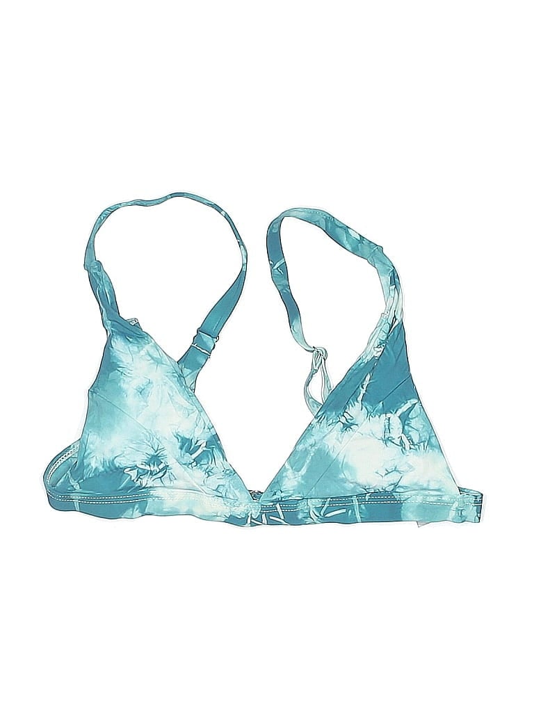 Pre-owned Assorted Brands Swimsuit Top Blue Tie-dye Pattern Swimwear