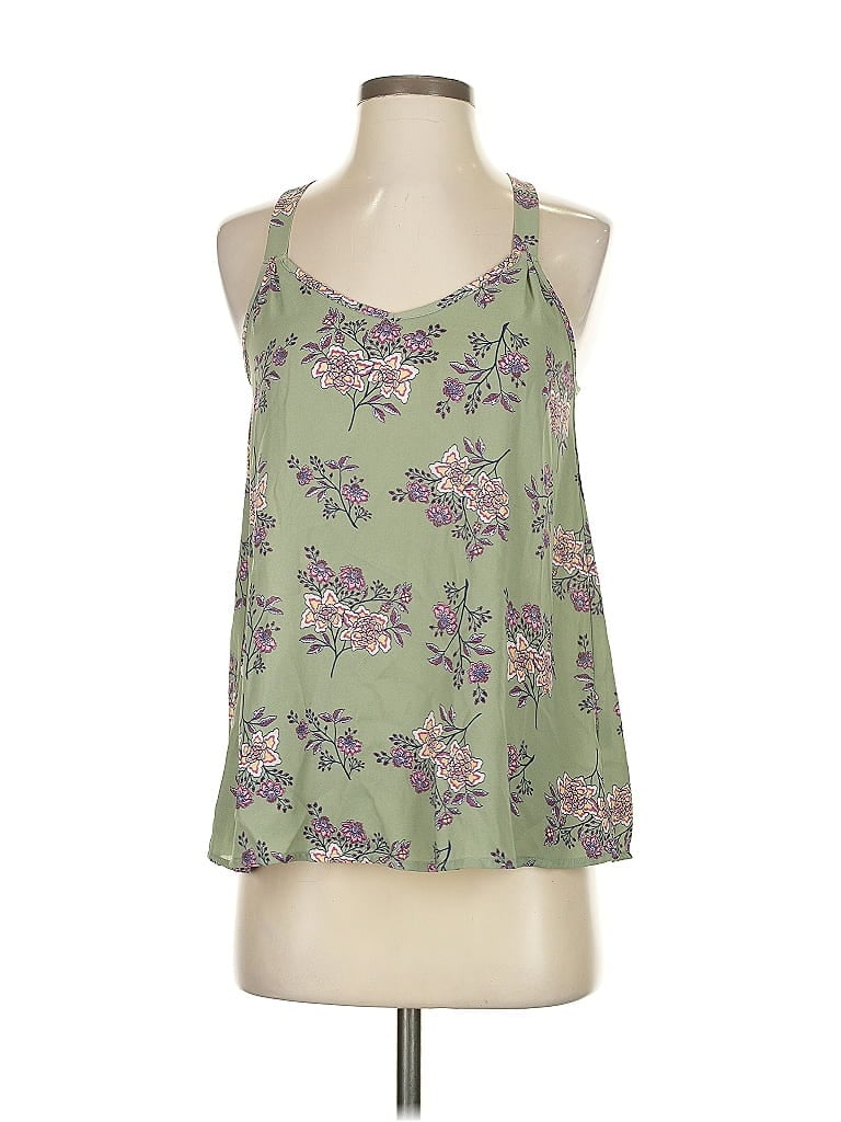 Pre-owned Pink Republic Tank Top Green Halter Neckline Tops