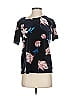 Ann Taylor Factory Floral Blue Black Short Sleeve Top Size XS - photo 1