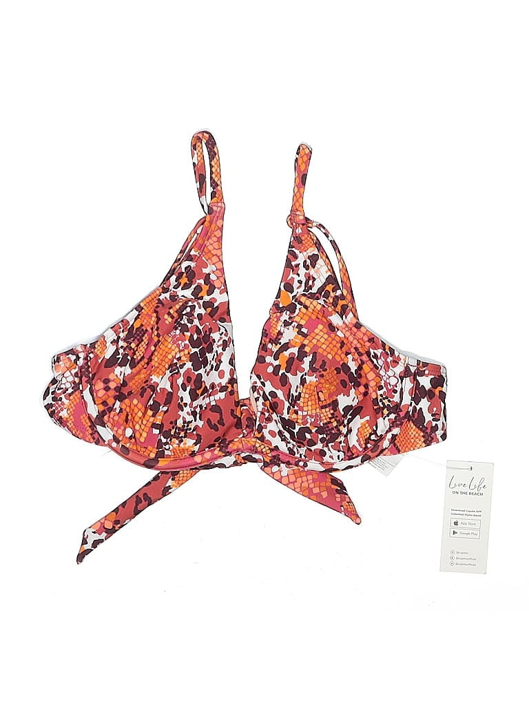 Cupshe Swimsuit Top Orange Floral Pattern Swimwear
