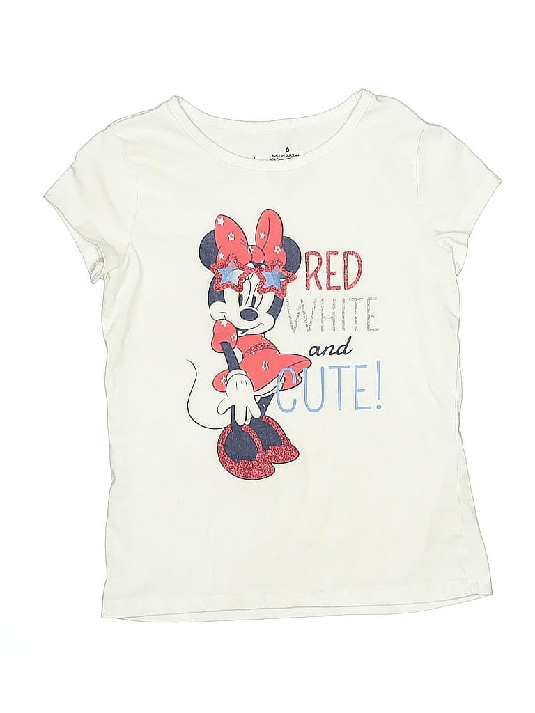 Pre-owned Disney X Jumping Beans Kids' Short Sleeve T-shirt In White