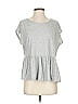 Ann Taylor LOFT 100% Cotton Silver Short Sleeve T-Shirt Size S - photo 1