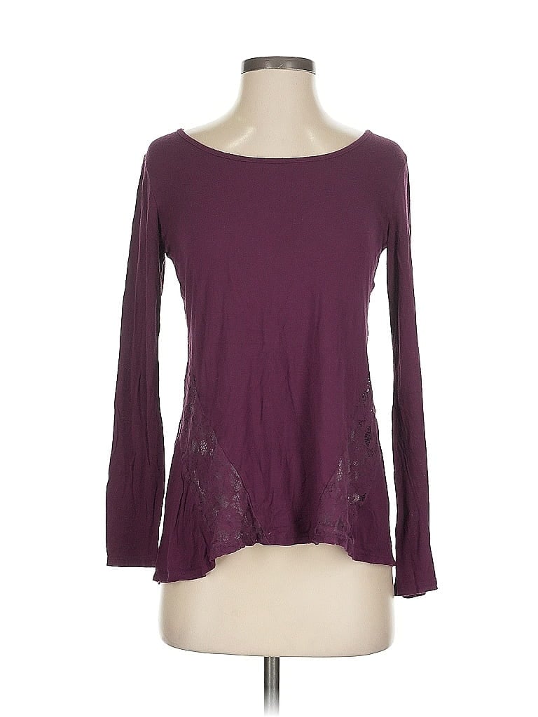 Charming Charlie Burgundy Long Sleeve T-Shirt Size S - photo 1