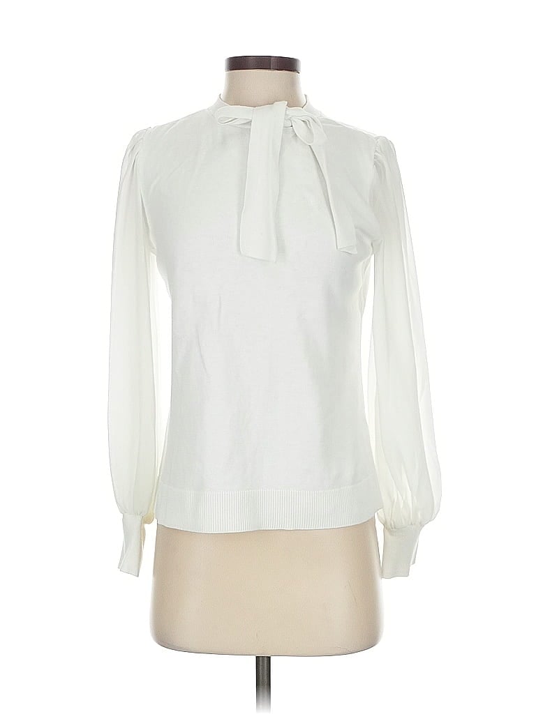 Pre-owned Cece Cardigan Sweater In White