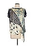 Tiny 100% Polyester Ivory Blue Short Sleeve Blouse Size L - photo 1