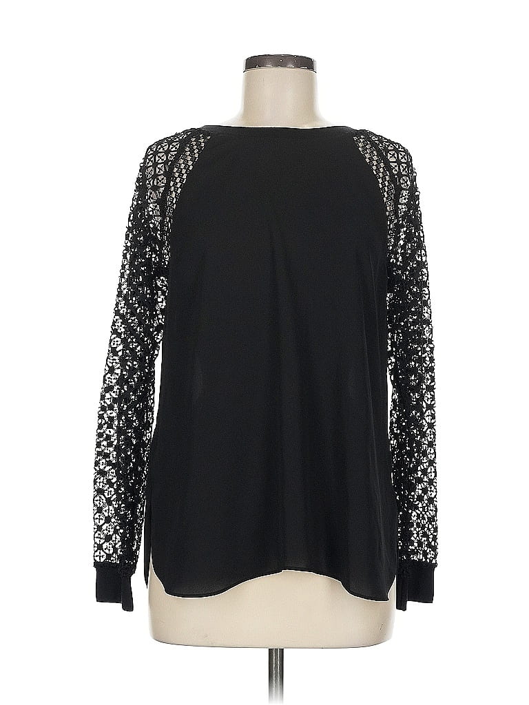 Pre-owned Ann Taylor Loft Long Sleeve Blouse In Black