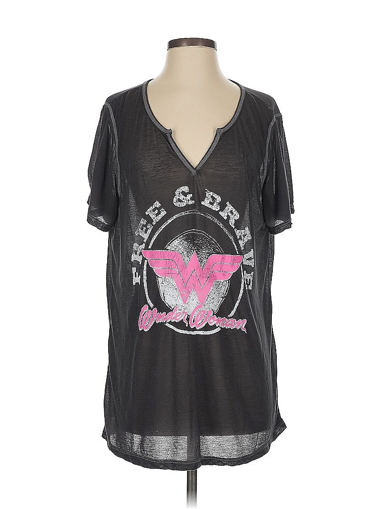 Pre-owned Wonder Woman Short Sleeve T-shirt In Gray