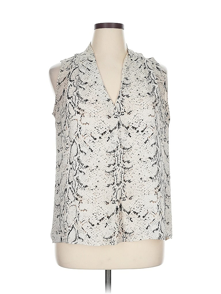Pre-owned Rose + Olive Sleeveless Blouse In Silver