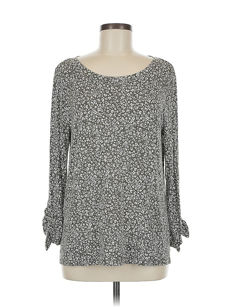 Ann Taylor LOFT Outlet Gray Long Sleeve Blouse Size M - photo 1