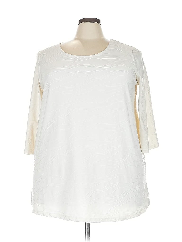 Woman Within Ivory 3/4 Sleeve Top Size 22 (1X) - photo 1