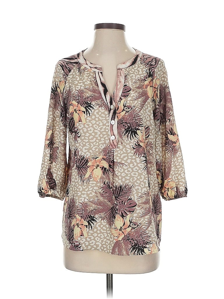 FIGUEROA & FLOWER Pre-owned 3/4 Sleeve Blouse In Brown