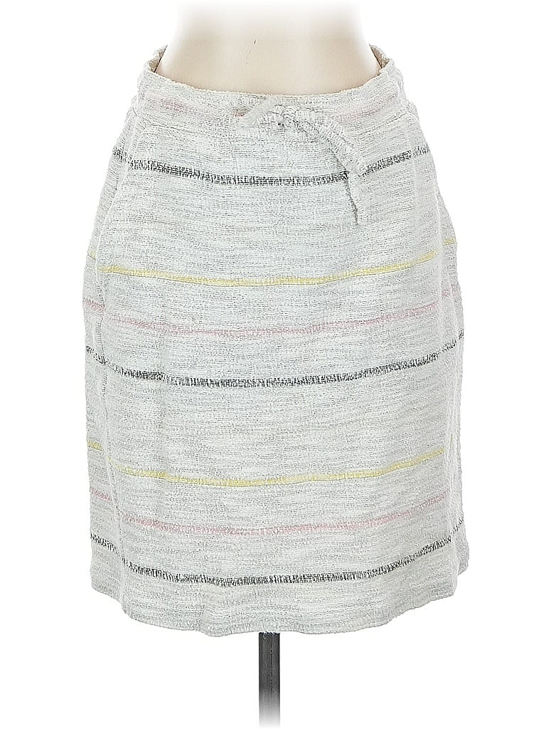 Lou & Grey for LOFT Stripes Gray Casual Skirt Size S - photo 1