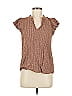 Ann Taylor LOFT Outlet 100% Rayon Brown Short Sleeve Blouse Size M - photo 1