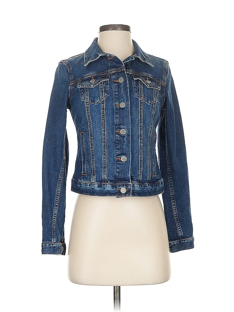 Pre-owned Ann Taylor Loft Denim Jacket In Blue