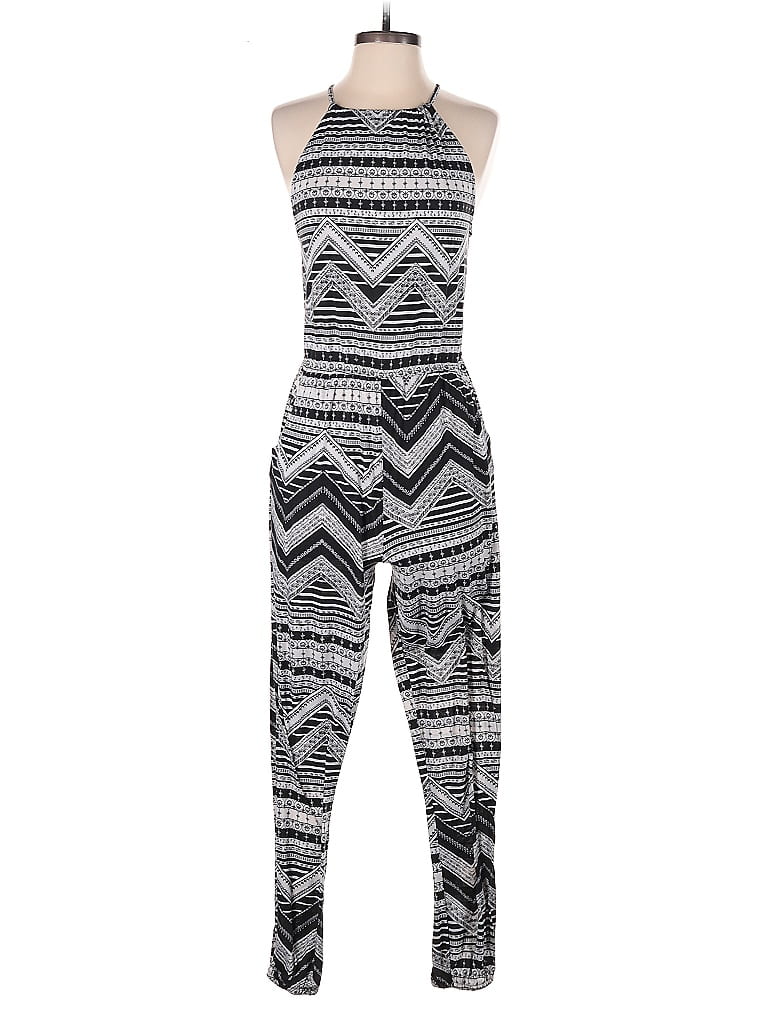 rue21 Chevron-herringbone Gray Jumpsuit Size M - photo 1